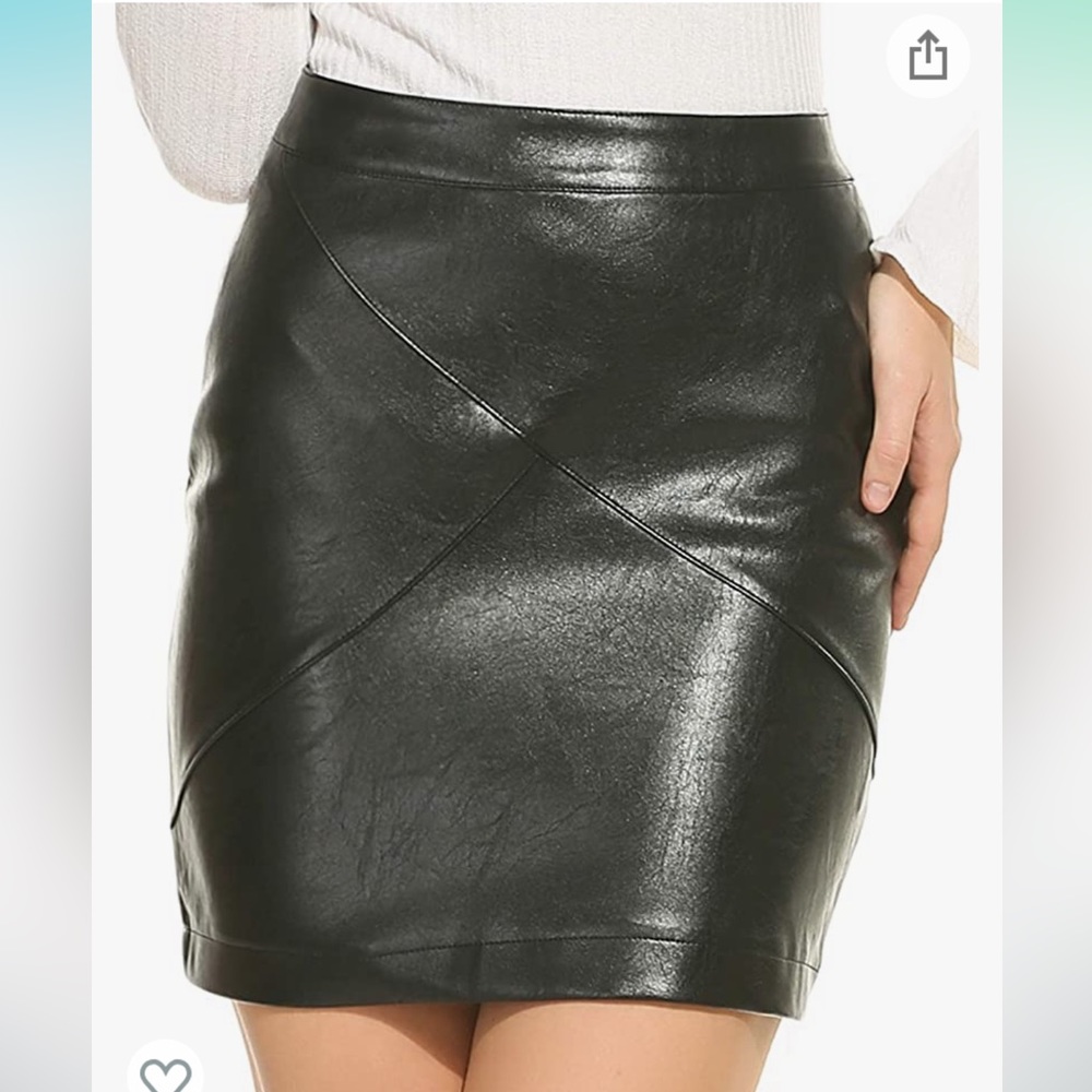 Faux Leather Pencil Skirt, XXL
